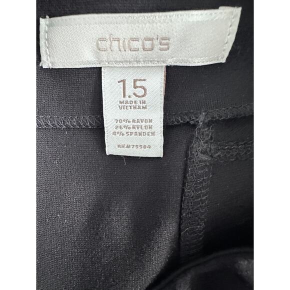 Chico's Black corpcore skirt classic businesswear versatile mini size 1.5 US 10 - Picture 4 of 6